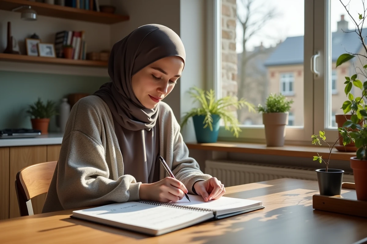 Jeune femme vérifiant l